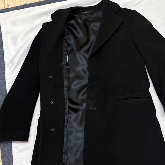 Armani Collezioni Men's Black Cashmere Overcoat Size 42 - Picture 16 of 16